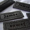 Printed Leather Labels in Faux suede - Image #0