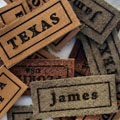 Printed Leather Labels in Faux suede - Image #1
